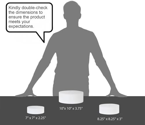 . Set of 3 Sizes (10", 8", 7") Acrylic Round Cylinder Display Nesting Riser Stands with Hollow Bottoms, Glossy, alternate
