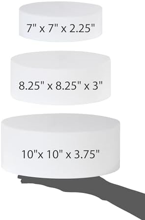 . Set of 3 Sizes (10", 8", 7") Acrylic Round Cylinder Display Nesting Riser Stands with Hollow Bottoms, Glossy, alternate