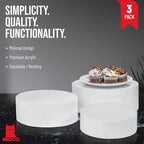 . Set of 3 Sizes (10", 8", 7") Acrylic Round Cylinder Display Nesting Riser Stands with Hollow Bottoms, Glossy, alternate