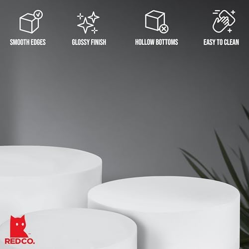 . Set of 3 Sizes (10", 8", 7") Acrylic Round Cylinder Display Nesting Riser Stands with Hollow Bottoms, Glossy, alternate