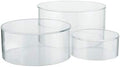 . Set of 3 Sizes (6", 5", 4") Acrylic Round Cylinder Display Nesting Riser Stands with Hollow Bottoms, Crystal
