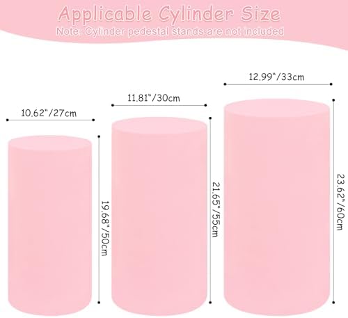 Set of 3 Spandex Cylinder Pedestal Stand Covers Stretchable Pillar Covers for Metal Cylinder Pedestal Stands, alternate view