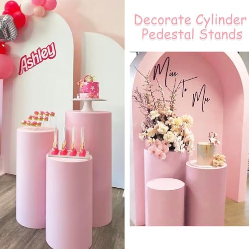 Set of 3 Spandex Cylinder Pedestal Stand Covers Stretchable Pillar Covers for Metal Cylinder Pedestal Stands, alternate view
