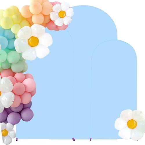 Set of 3 Stretchy Arch Backdrop Covers, Baby Blue, 6/6.6/7.2FT