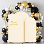 Set of 3 Stretchy Arch Backdrop Covers, Beige, 6/6.6/7.2FT in Beige, alternate view 2