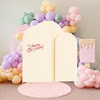 Set of 3 Stretchy Arch Backdrop Covers, Beige, 6/6.6/7.2FT in Beige, alternate view 7