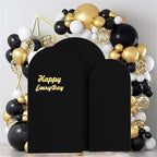 Set of 3 Stretchy Arch Backdrop Covers, Black, 6FT/6.6FT/7.2FT in Black, alternate view 2