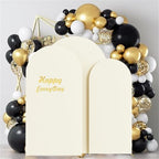 Set of 3 Stretchy Arch Backdrop Covers, Ivory, 6/6.6/7.2FT in Ivory, alternate view 2
