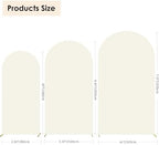 Set of 3 Stretchy Arch Backdrop Covers, Ivory, 6/6.6/7.2FT in Ivory, alternate view 3