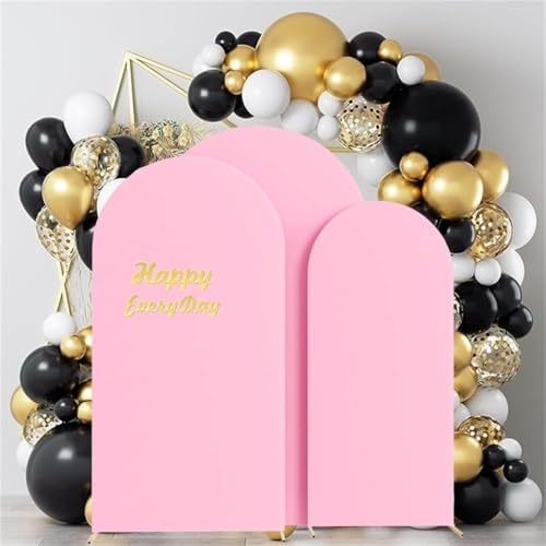 Set of 3 Stretchy Arch Backdrop Covers, Pink, 6/6.6/7.2FT in Pink, alternate view 2
