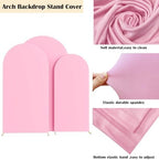 Set of 3 Stretchy Arch Backdrop Covers, Pink, 6/6.6/7.2FT in Pink, alternate view 4