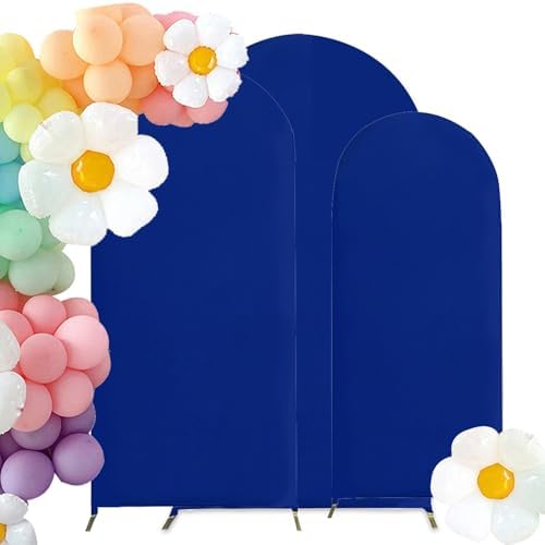 Set of 3 Stretchy Arch Backdrop Covers, Royal Blue, 6/6.6/7.2FT in Royal Blue