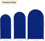 Set of 3 Stretchy Arch Backdrop Covers, Royal Blue, 6/6.6/7.2FT in Royal Blue, alternate view 3