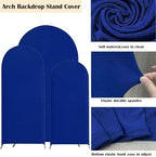 Set of 3 Stretchy Arch Backdrop Covers, Royal Blue, 6/6.6/7.2FT in Royal Blue, alternate view 4