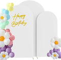 Set of 3 Stretchy Arch Backdrop Covers, White, 6/6.6/7.2FT in White