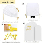 Set of 3 Stretchy Arch Backdrop Covers, White, 6/6.6/7.2FT in White, alternate view 5