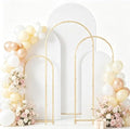 Set of 3 Wedding Arch Backdrop Stand,4+5+6 FT, Small Metal Arch Frame with 3 White Backdrop Covers, Easy Setup