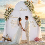 Set of 3 Wedding Arch Backdrop Stand,4+5+6 FT, Small Metal Arch Frame with 3 White Backdrop Covers, Easy Setup, alternate