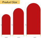 Set of 3 Wedding Arch Backdrop Stand,4+5+6 FT, Small Metal Arch Frame with 3 Red Backdrop Covers, Easy Setup for, alternate