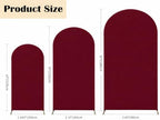 Set of 3 Wedding Arch Cover (4ft,5ft,6ft Burgundy) in 4FT-5FT-6FT in Burgundy, alternate view 3