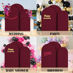 Set of 3 Wedding Arch Cover (4ft,5ft,6ft Burgundy) in 4FT-5FT-6FT in Burgundy, alternate view 6