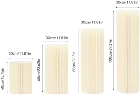 Set of 3 Wedding Centerpieces Cardboard Vases, Cylinder Centerpiece Stands in White, alternate view 3