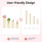 Set of 3 Wedding Centerpieces Cardboard Vases, Cylinder Centerpiece Stands in White, alternate view 5
