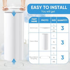 Set of 3 - White Cylinder Stands, Round PVC Pedestal Stands in White, alternate view 5