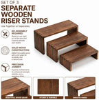 Set of 3 Wooden Display Risers, Tiered Display Stand, Shelf Risers for Table Display, Small Wood Display Shelf, alternate