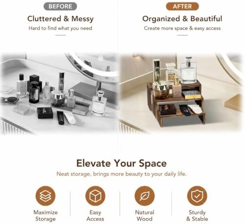 Set of 3 Wooden Display Risers, Tiered Display Stand, Shelf Risers for Table Display, Small Wood Display Shelf, alternate