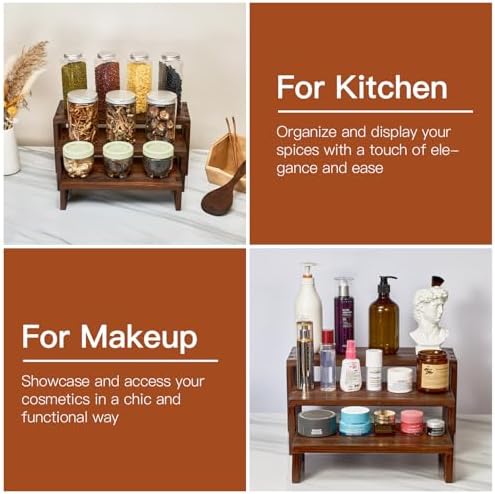 Set of 3 Wooden Rustic Cupcake Stand for 24 Cupcakes, Stepped Wood Display Stand for Weddings, Tiered Party, alternate view 7