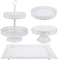 Set of 4 Cake Stands, White Metal Dessert Treat Table Display Stand Set Cupcake Cake Pop Holder, Pastries Tiered