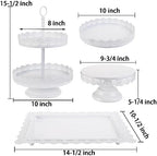 Set of 4 Cake Stands, White Metal Dessert Treat Table Display Stand Set Cupcake Cake Pop Holder, Pastries Tiered, alternate