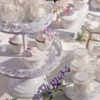 Set of 4 Cake Stands, White Metal Dessert Treat Table Display Stand Set Cupcake Cake Pop Holder, Pastries Tiered, alternate