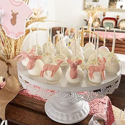 Set of 4 Cake Stands, White Metal Dessert Treat Table Display Stand Set Cupcake Cake Pop Holder, Pastries Tiered, alternate