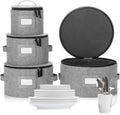 Set of 4 China Storage Cases for Dinnerware - Hard Shell and Stackable - Sizes: 12" - 10" - 8.5" and 7" W - 48