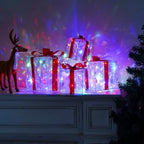 Set of 4 Christmas Lighted Boxes, Multicolor Holiday Indoor Decor, alternate view 2