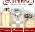 Set of 4 Christmas Lighted Gift Boxes, Battery Operated Xmas Decor in Warm White-2, alternate view 6