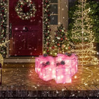 Set of 4 Christmas Lighted Gift Boxes, Pink Present Holiday Decor, alternate view 4