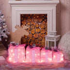 Set of 4 Christmas Lighted Gift Boxes, Pink Present Holiday Decor, alternate view 5