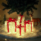 Set of 4 Christmas Lighted Gift Boxes, Red Bow Holiday Present Decorations, alternate view 5