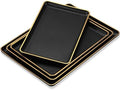 Set of 4 Large Serving Platter Set 15/14/13/12 Inch Heavy Plastic Serving Trays Unbreakable Rectangular Platter