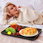 Set of 4 Large Serving Platter Set 15/14/13/12 Inch Heavy Plastic Serving Trays Unbreakable Rectangular Platter, alternate