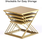 Set of 4 Metal Risers for Display, Brass Square Nesting Buffet Risers Set, Modern Brass Risers Display Stands, alternate view