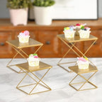 Set of 4 Metal Risers for Display, Brass Square Nesting Buffet Risers Set, Modern Brass Risers Display Stands, alternate view