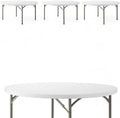 Set of 4-Pack! 60-Inch"Round Granite White Plastic Folding Table, Event table, Heavy-duty table, Event supplies
