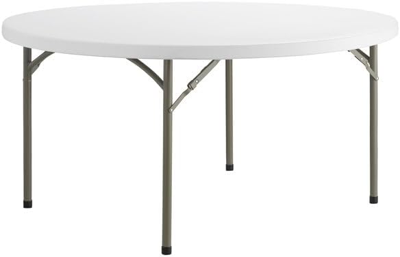 Set of 4-Pack! 60-Inch"Round Granite White Plastic Folding Table, Event table, Heavy-duty table, Event supplies, alternate