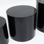 Set of 5 Acrylic Cake Stands 8.5", 9", 10", 11", 12" Round Cylinder Design Black - Display Risers for Weddings, alternate