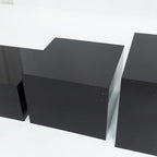 Set of 5 Black Acrylic Cake Risers, Square Dessert Display Stands for Buffets & Events - 4"-12" Tall x 8.5"-12", alternate