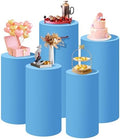 Set of 5 Blue Cylinder Stand Covers in fuchsia, pink, black, white, brown, green, baby blue